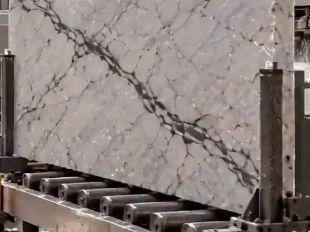 Close view of white marble with expressive grey veining